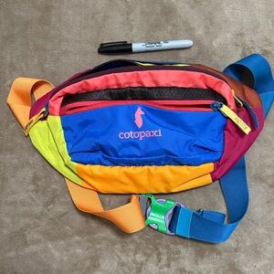 Cotopaxi Colorful Belt Bag with Blue and Red Multicolored